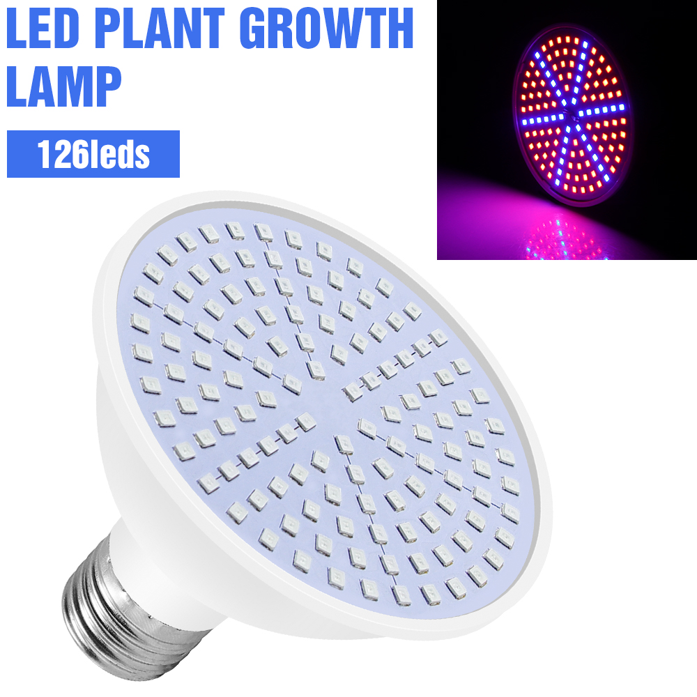 Bombilla LED para cultivo de plantas, fitoamplificador de espectro completo, semillas de flores de interior, lámpara LED hidropónica para cultivo de plantas, Growbox: Blanco