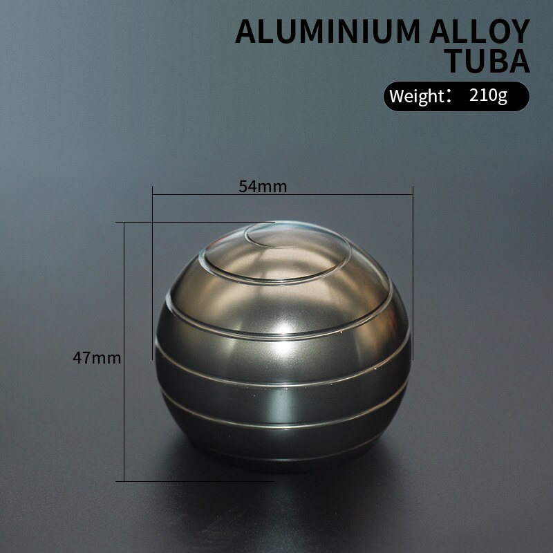 2020 115g/210g Llusion Che Scorre Scrivania Palla di Decompressione Giocattolo In Lega di Alluminio Superiore di Filatura di Metallo Anti-Stress Regalo: Greylarge