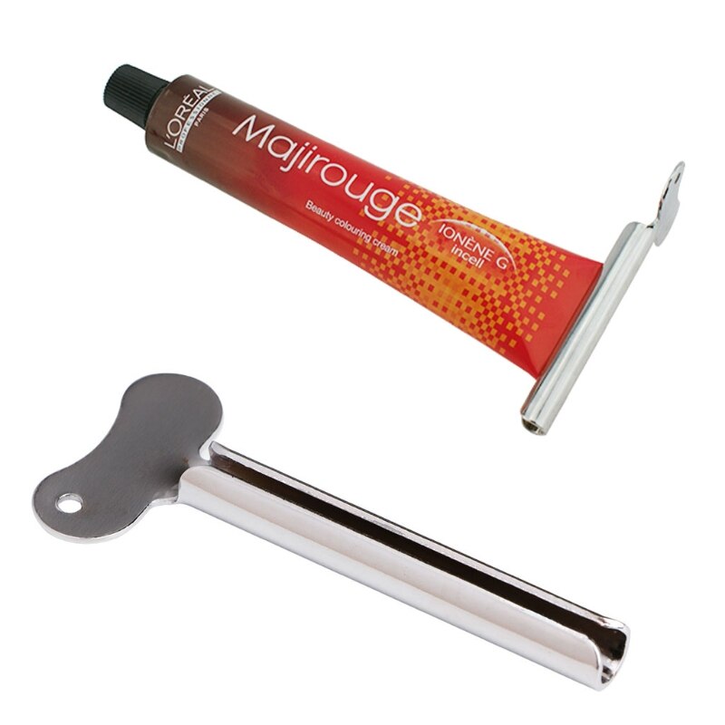 Stainless Steel Metal Tube Toothpaste Hair Color Dye Cosmetic Oil Paint Squeezer