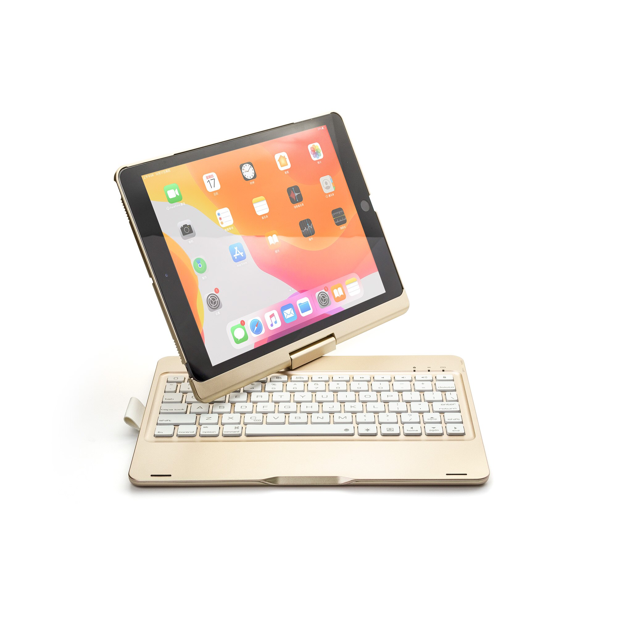 Draadloze Bluetooth Toetsenbord Cover Voor Ipad Pro11&#39;&#39; Ipad Pro11&#39;&#39; Ultra Dunne Licht-Emitting 360 Draaien Ultra Dunne Toetsenbord case: Gold