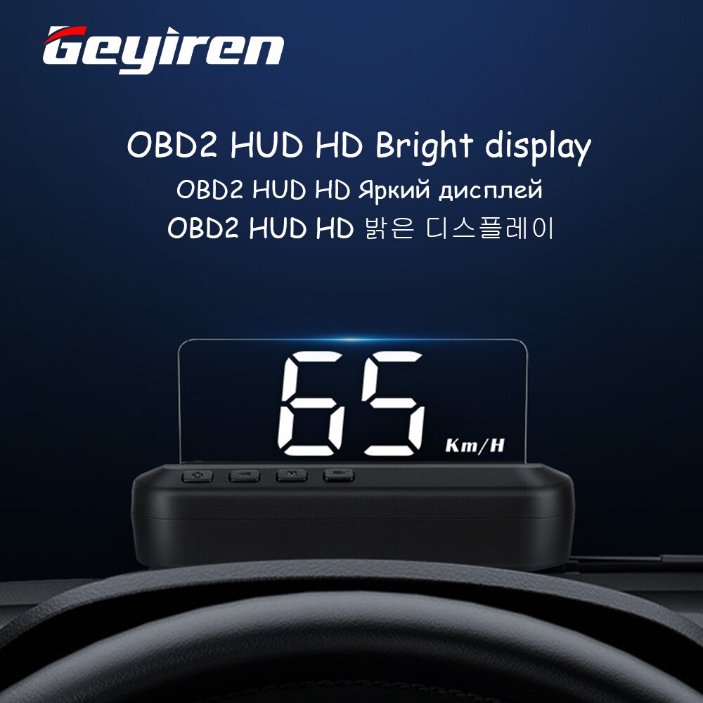 C100 hud display intelligent alarmsystem universal forrude projektor køresikkerhed obd 2 overhastighed advarsel