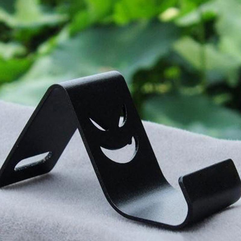 1Pcs Telefoon Houder Glimlach Metalen Mobiele Telefoon Houder Draagbare Mobiele Telefoon Stand Duivel Smiley Telefoon Ondersteuning Universele Voor Alle telefoon