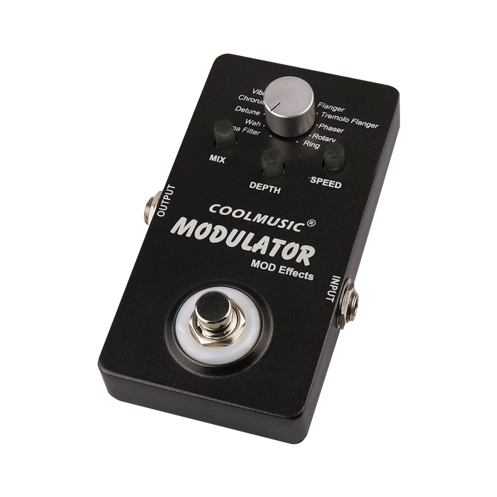 COOLMUSIC A-ME01 Electric Guitar Digital Modulator Effect Pedal with 11 Modulation Effects True Bypass Full Metal Shell black