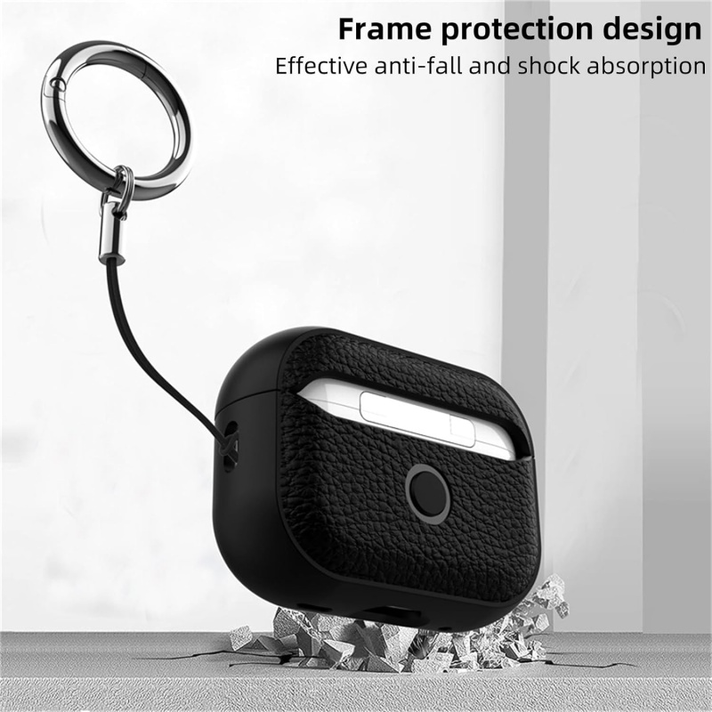 Funda de cuero Compatible con AirPods Pro 2 Generación AirPod 1 3 4 Max Funda protectora de TPU suave con llavero El LED frontal visible