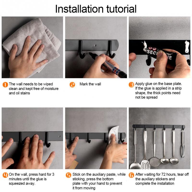 Broom Holder Wall Mount Clip Stainless Steel Heavy Duty Multifunctional Laundry Room Mop Organizer Space Saving Practical Hanger