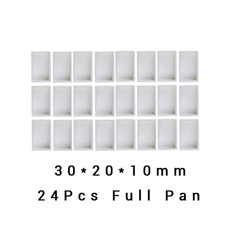 6/12/24/36/48Pcs Empty Half/Full Pan White Half Pans Paint Plastic Watercolor Paint Grid Half Pans Artists Palette Art Supplies: 24Pcs Full