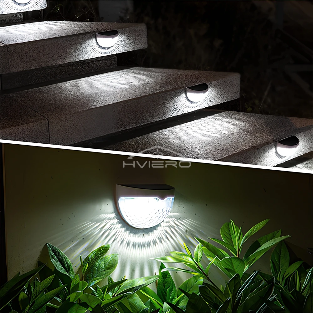 LED Solar Heklamp Buiten Waterdichte Wandlampen Gegolfde Verlichting voor Hek Terras Tuinpad Decoratief Licht Warm Wit