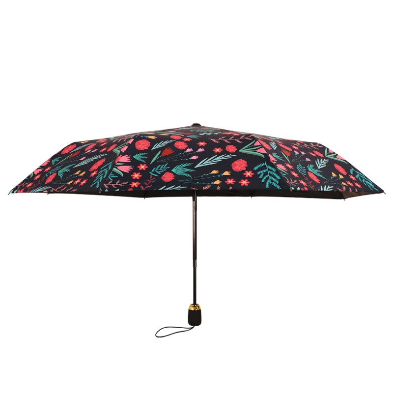Umbrella Women's Automatic Rain and Sun Dual-purpose Three Folding Umbrella Student Sun Protection Uv Umbrella