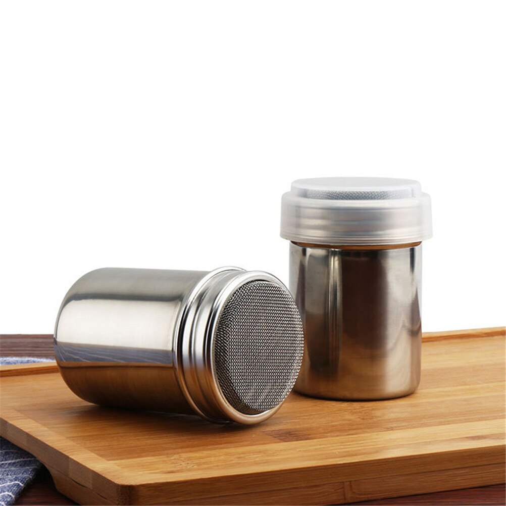 1Pc Silver Stainless Steel Flour Salt Sifter Icing Sugar Dredger Cocoa Chocolate Powder Shaker 3 Sizes