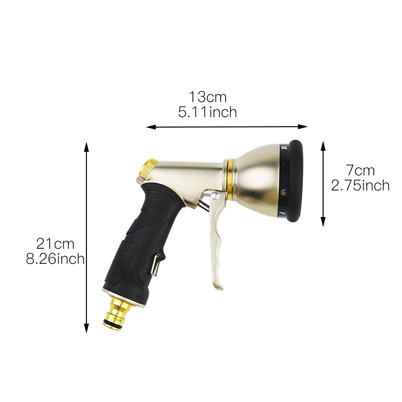 Spray Lawn High Pressure Water Gun For Garden Washing Car Durable Hand-held Tools Watering Multi-function For 8 Spray Modes: 9