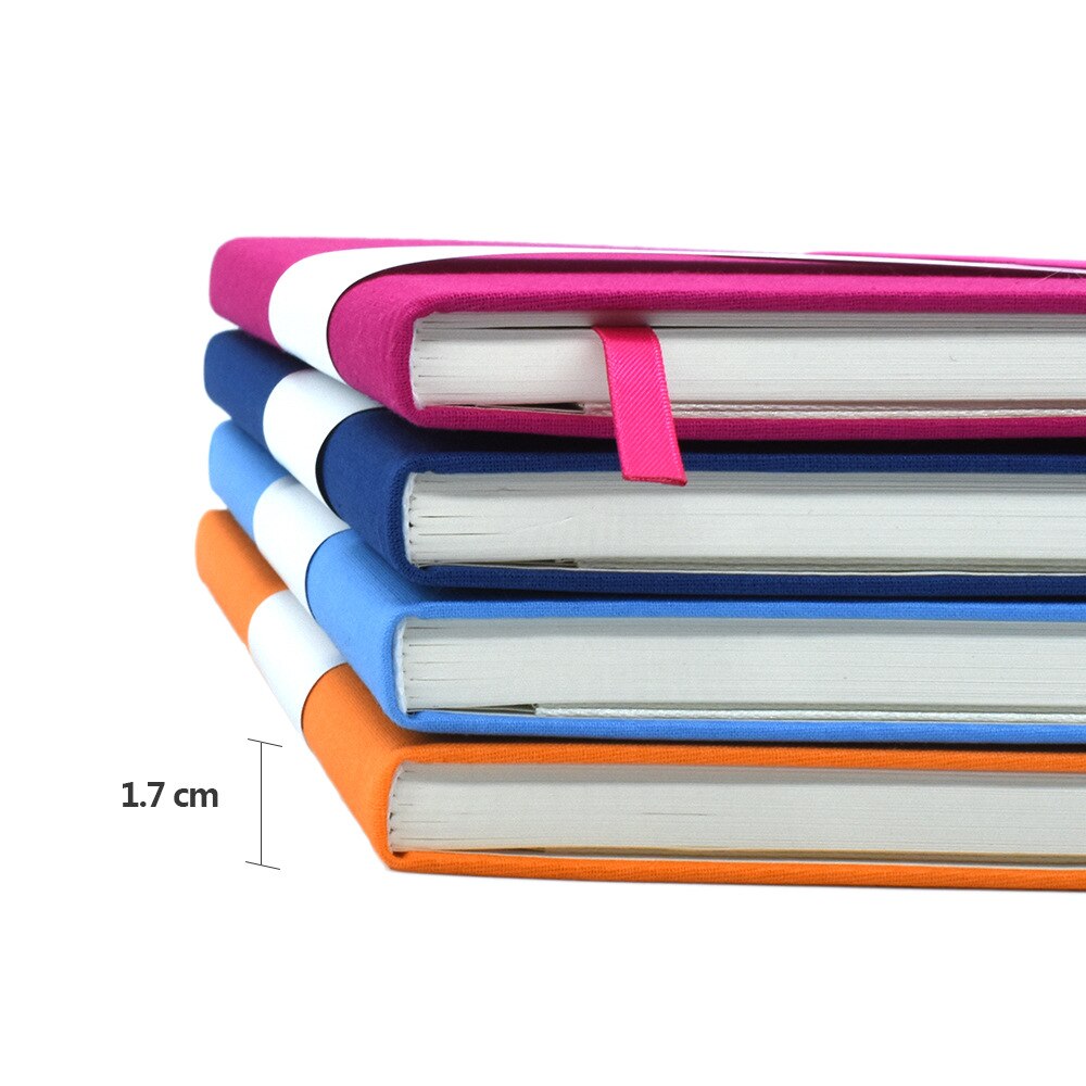 A5 Dot Notebook Spots Matrix Linen Cover with Bookmarks Blank Diary Book Dotted Line Bullet Page Thick Note Book