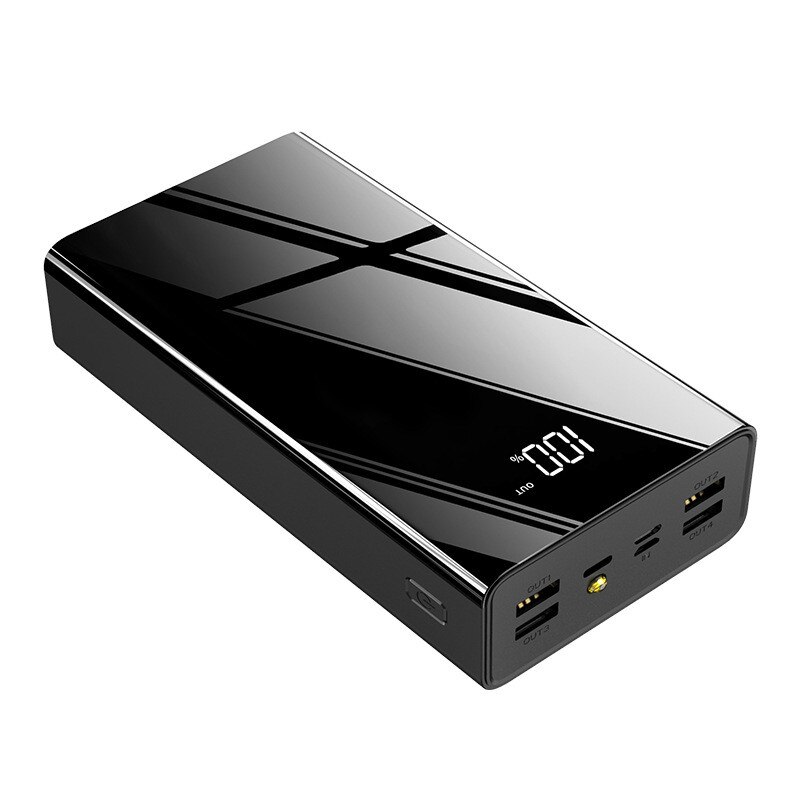 80000mAh Power Bank Portable Fast Charging High Capacity with 4USB Travel Outdoor Phone Charger for iPhone Xiaomi Samsung: black