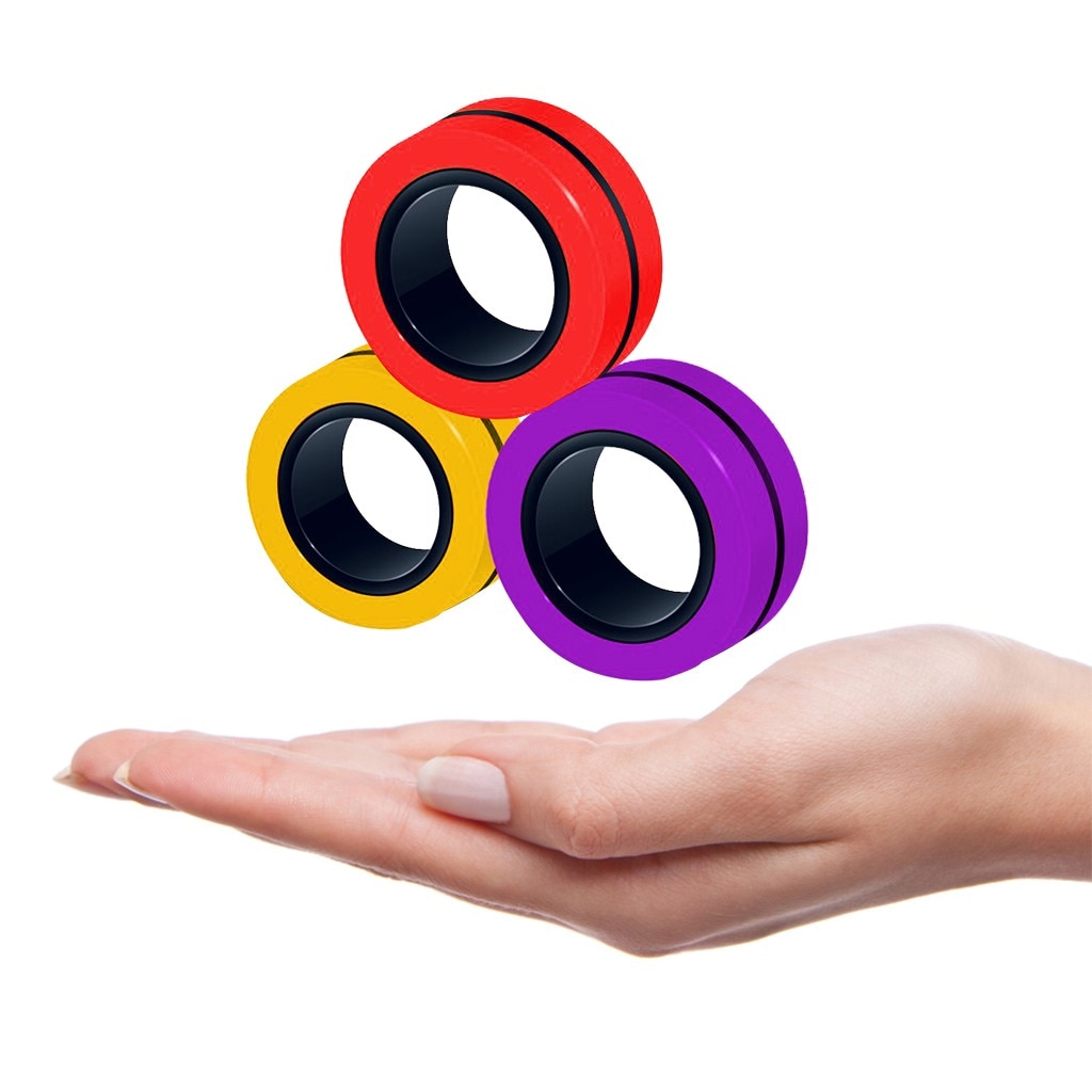 Anti-Stress Magnetic Rings Magnetic Bracelet Ring Unzip Toy Magic Ring Props Tools Decompression Toys Magnetic Bracelet Ring