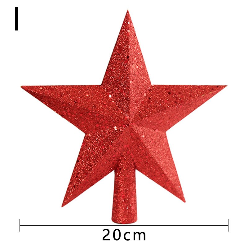 10/15/20cm juledekorationer juletræ top stjerne fem-peget stjerne vedhæng ornament til juletræ topper forsyninger: Jeg
