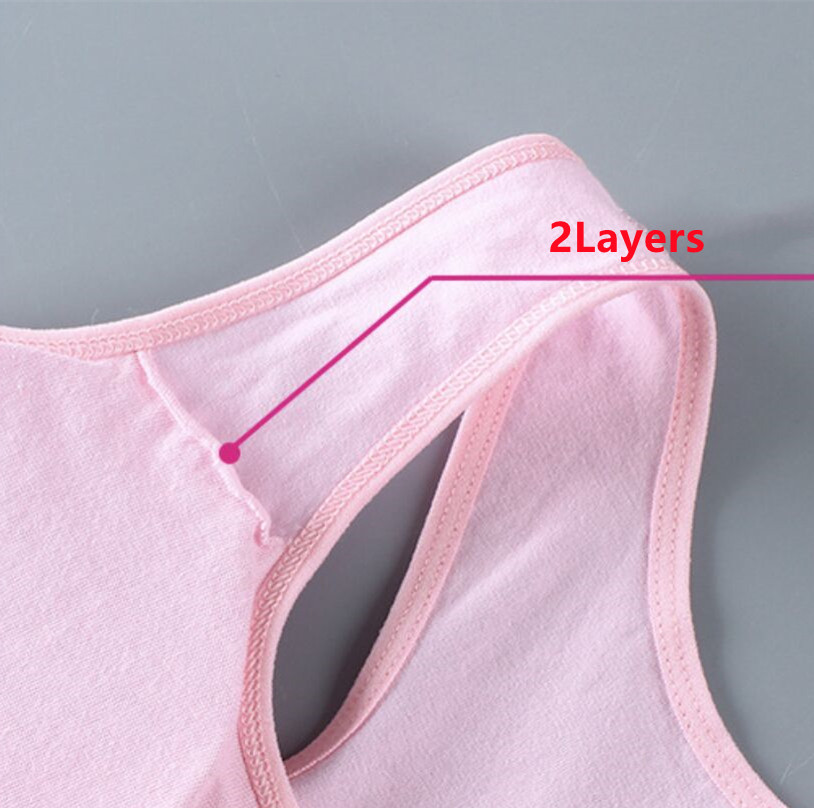2PC Bras for Teen Girls Training Bras 14 Years Kids Soft Underwear Girls Breathable Children Cotton Sports Bras