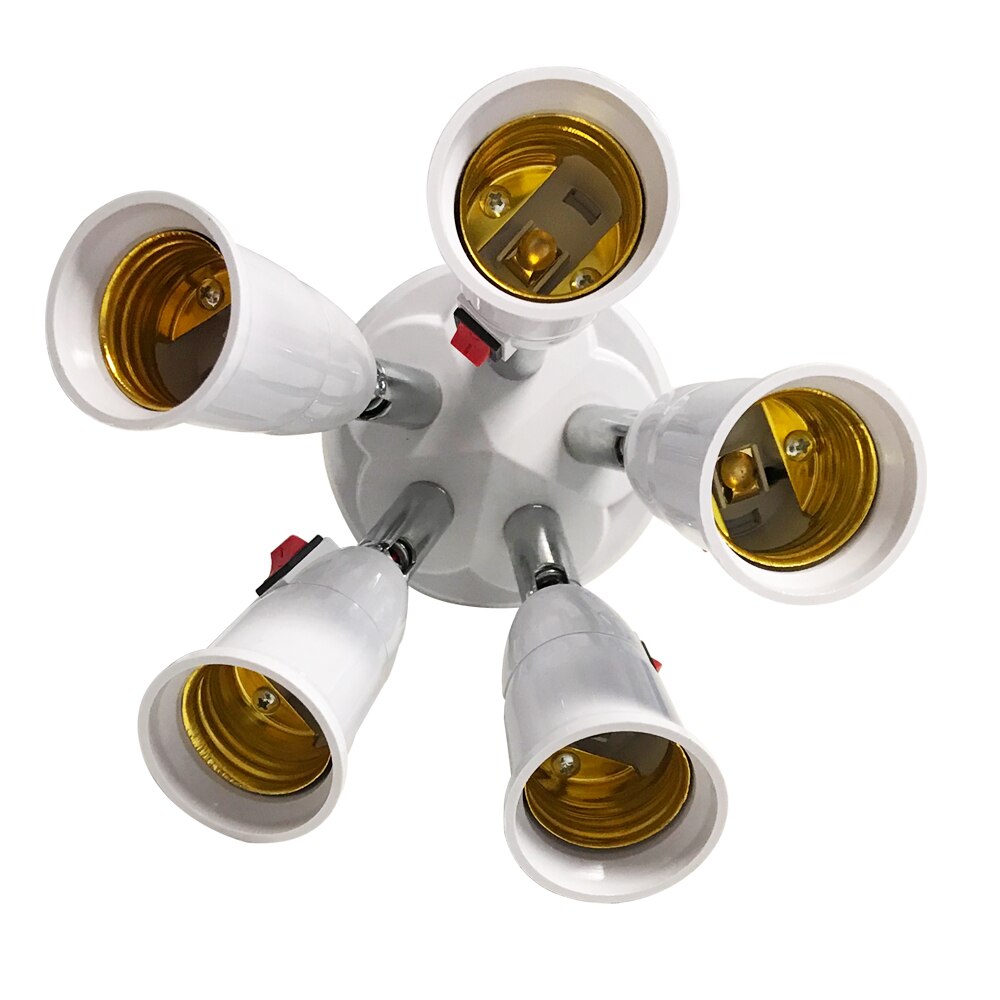 E27 Lamp Bulb Holder Splitter 3/4/5 Heads Lamp Base Adjustable LED Light Bulb Holder Adapter Converter Socket