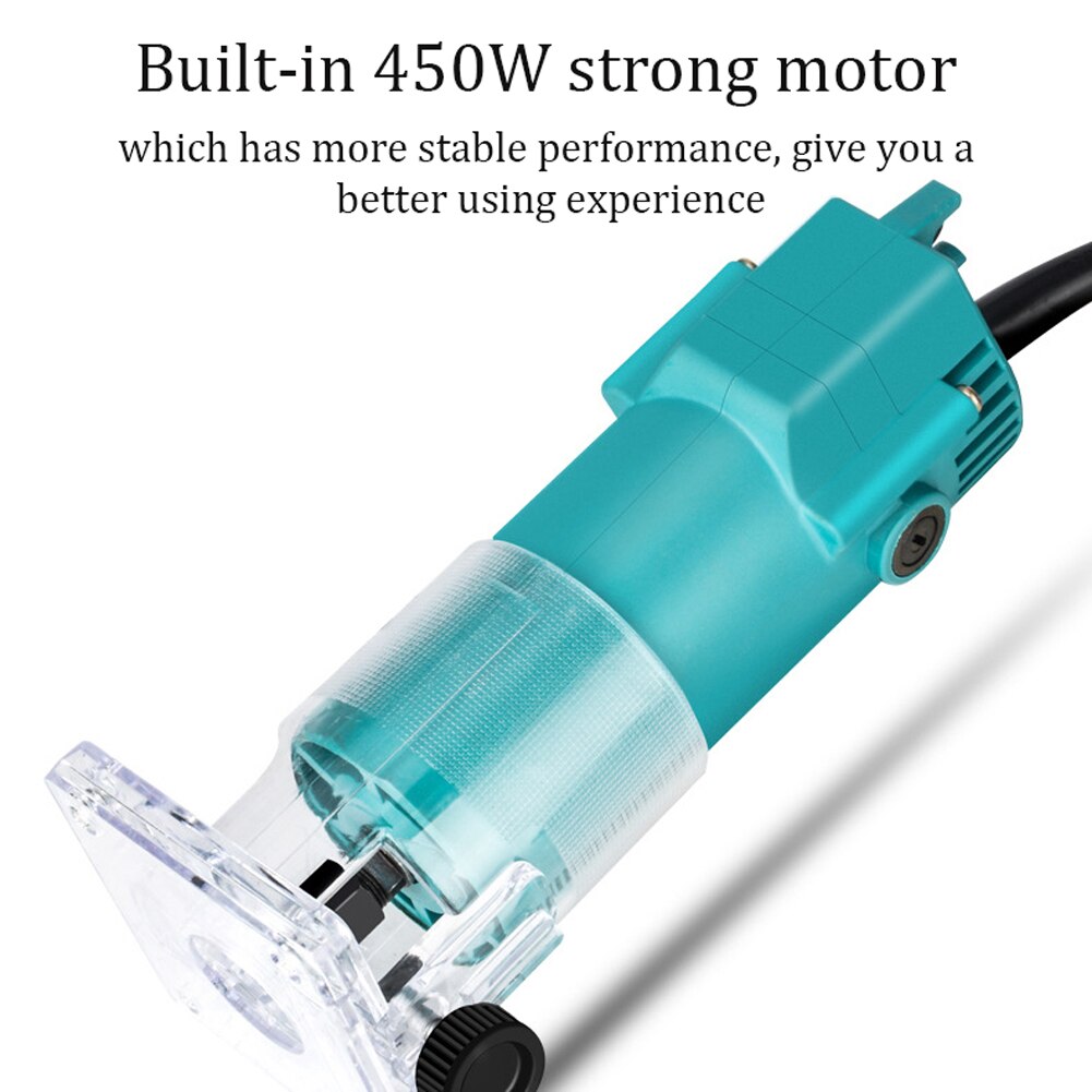 Electromechanical Wood Milling Engraving Slotting Machine 450W Woodworking Electric Trimming Machine Brush Motor Router Tool