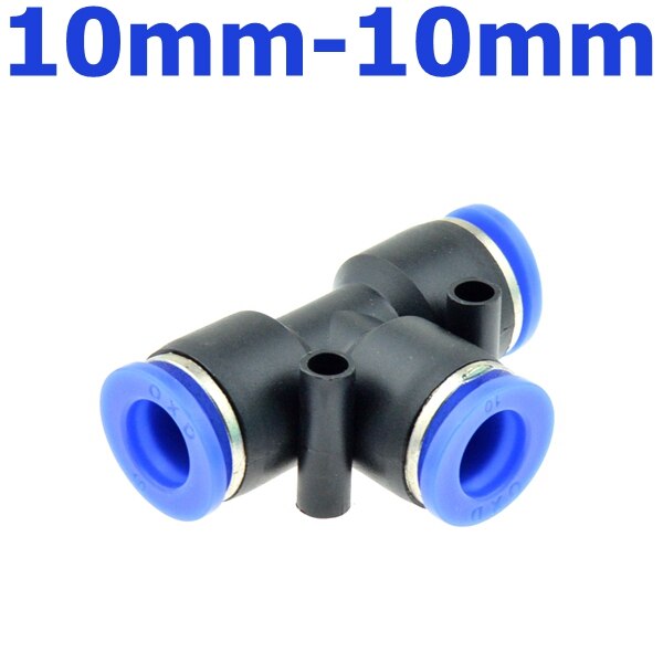 3 weg T förmigen T Pneumatische 10mm 8mm 12mm 6mm 4mm 16mm OD Schlauch rohr drücken in Luft Gas passend zu schnell Beschläge Stecker Adapter: 10mm-10mm