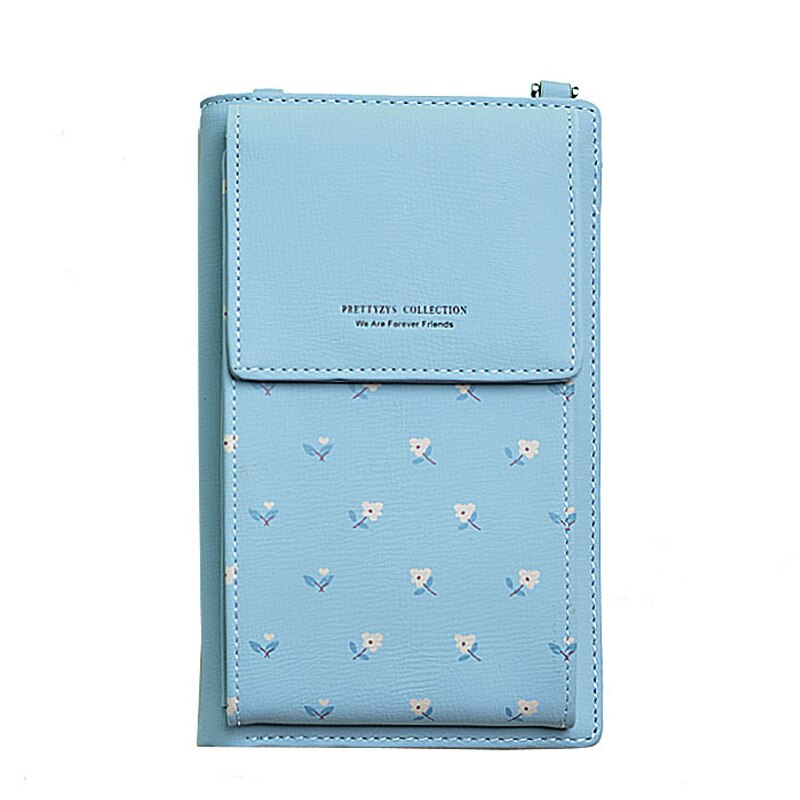 Mini bolsos de hombro tipo bandolera para mujer, bolso multifuncional con flores para teléfono móvil, Bolso pequeño para mujer, bolso bandolera para mujer: Blue