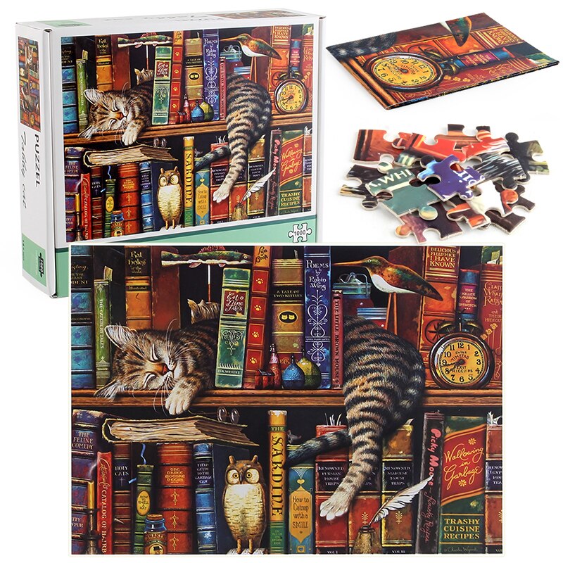 Luie Kat Puzzel 1000 Stuks Puzzel Voor Volwassenen Kids