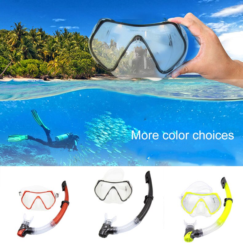 Snorkel Set - Adjustable Mask & Dry Top Snorkel - Diving Gear Kit
