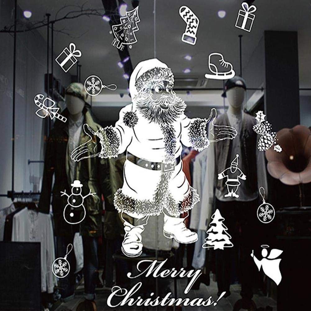 Brand Christmas Window Stickers Static Electricity White Sticker For Home Showcase Decor Removable: XD10