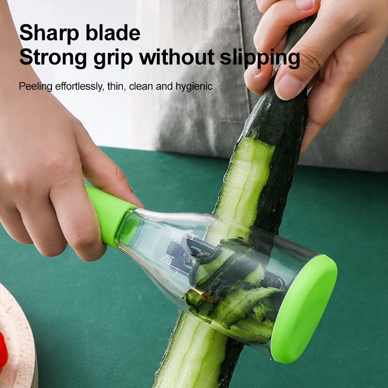 1pcs Storable Fruit Vegetable Peeler Tool With Non-slip Handle Manual Vegetable Slicer Carrot Potato Peeler Kitchen Accessories