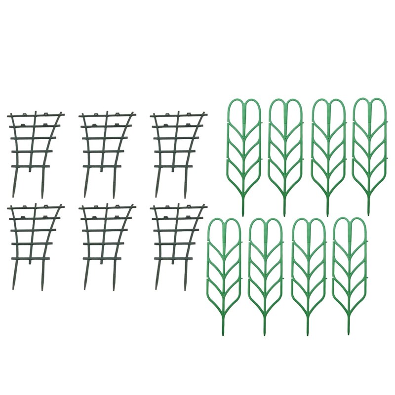 6Pcs Grid for Indoor Plants, DIY Garden Plant Support & 8Pcs Mini DIY Leaf Shape Garden Trellis Plants Supports: Default Title