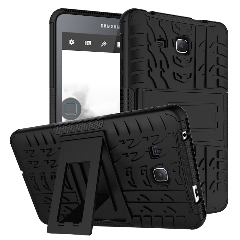 Case for Samsung SM-T280 SM-T285 case T280 TPU+PC Tablet Stand Armore Cover for Samsung galaxy Tab A 7.0 T280 T285 coque: black