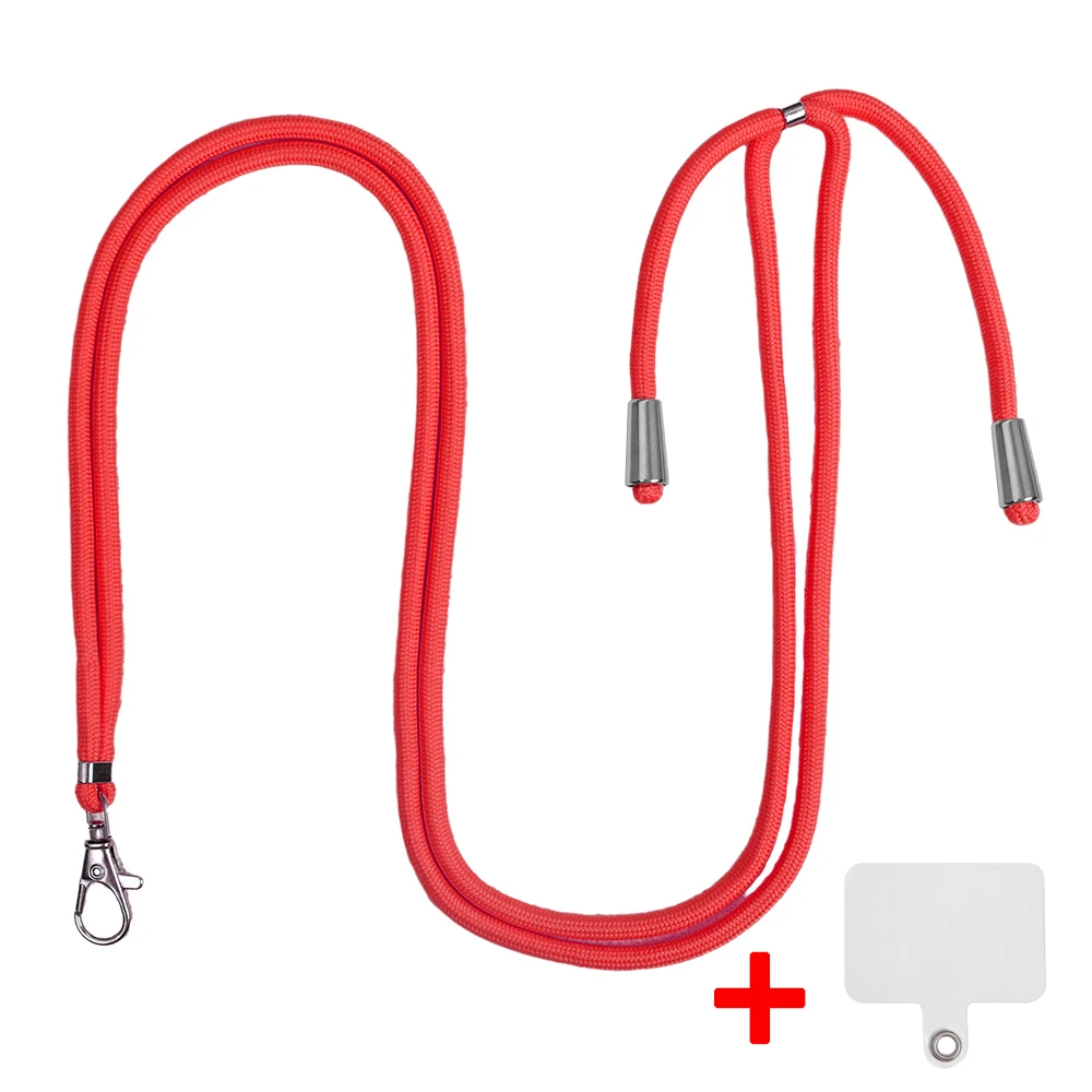 Smycz do telefonu komórkowego Regulowany pasek na szyję do noszenia wokół dłoni z przezroczystą zakładką do większości etui na telefony z pełnym pokryciem: Różowy