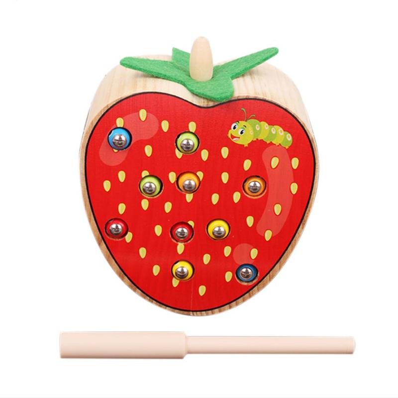 Vroegschoolse Educatie Vangen Worm Game Fruit Vorm Cognitieve Vissen Speelgoed Draagbare 3D Puzzels Puzzel Magnetische Vangst Insecten: 3