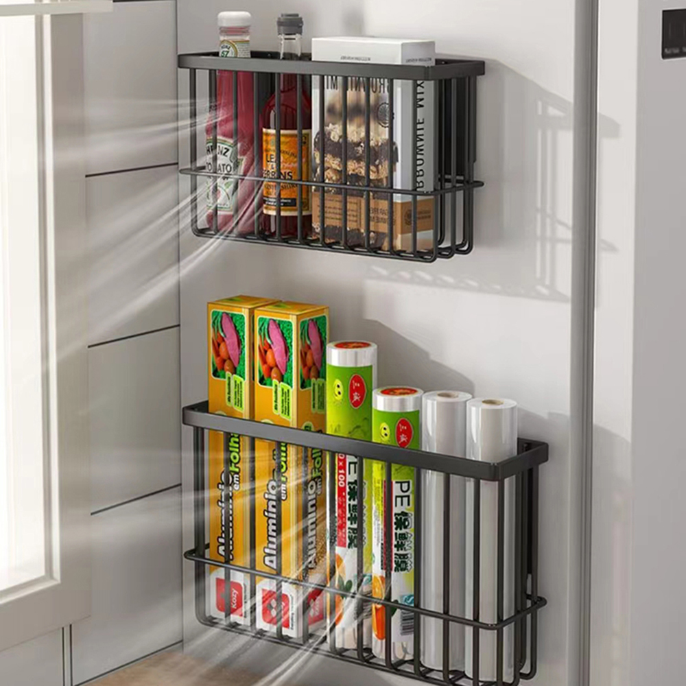 Multifunctioneel magnetisch koelkastopbergrek Geen punch Ruimtebesparend Papieren handdoekhouder Muurhangende mand Keukenorganizer