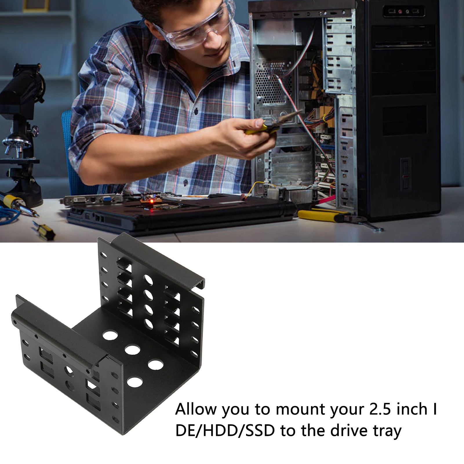 Support de disque dur 2,5 pouces, Support en alliage d'aluminium, Extension spatiale SATA IDE, support de montage pour disque dur 2,5 pouces, Installation facile pour IDE 2,5 pouces