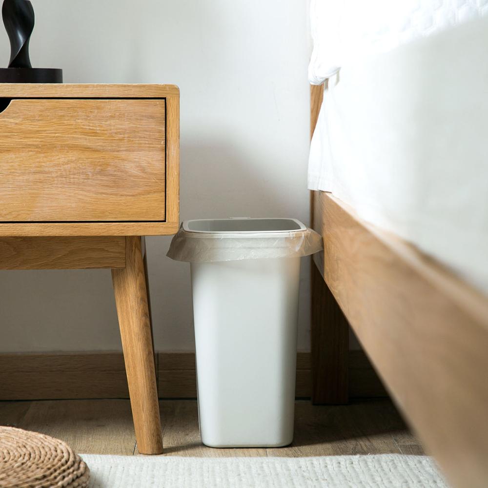 Papelera de basura para baño y cocina, cubo de basura con costura estrecha para la cabecera, ahorro de espacio, cesta de reciclaje de plástico