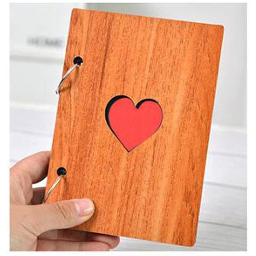 Album Photo en bois de 6 pouces, fait à la main, feuille ample, collé, pour bébés amoureux, mariage, DIY bricolage, Photo commémorative,: Love - red page