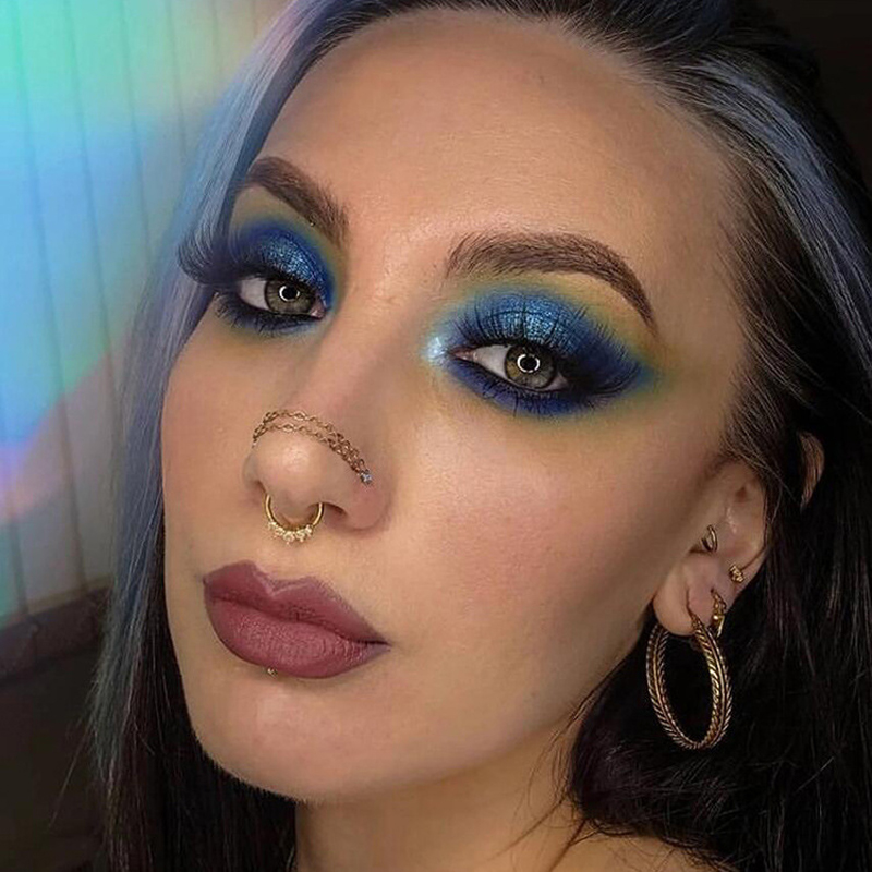 Stainless Steel Double Nose Piercing Chain Nose Chain for Woman Nostril Piercing Nose Stud Decoration Piercing Chain