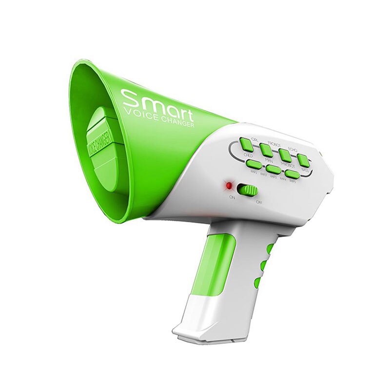 Mini bocina Juguetes Divertidos para niños 7 diferentes voces cambiador de voz inteligente altavoz niños juguete de sonido educativo cuerno que cambia de voz: Green