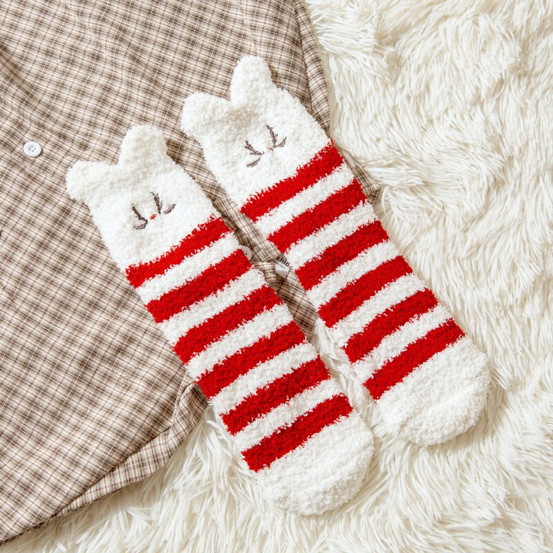 Winter Comfort Sokken Voor Vrouwen 2025 Herfst Winter Kerst Weven Pluche Warm Koraal Pluche Thuis Sokken Kleding voor Mannen, AG, One size