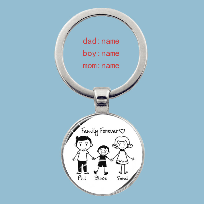 Lindo llavero familiar para siempre familia hermosa llave familiar colgante cumpleaños bautismo evento escolar recuerdos se pueden personalizar