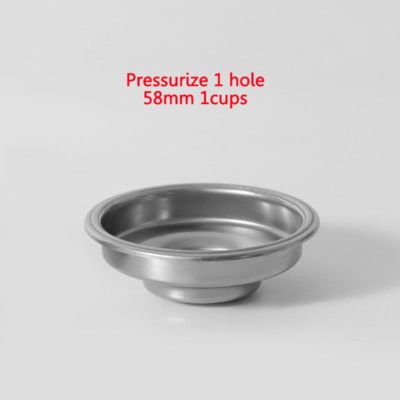 Panier de filtre à café pressurisé à 1 trou, 51MM/58MM, tasse simple/Double, adapté au porte-filtre 51mm/58mm, outil à café expresso: vert clair