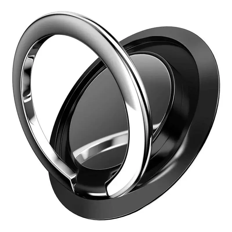 Universal Finger Ring Holder Stand Grip 360 Degree Rotating for Mobile Phone Car Magnetic Mount Phone Back Sticker Pad Bracket: black