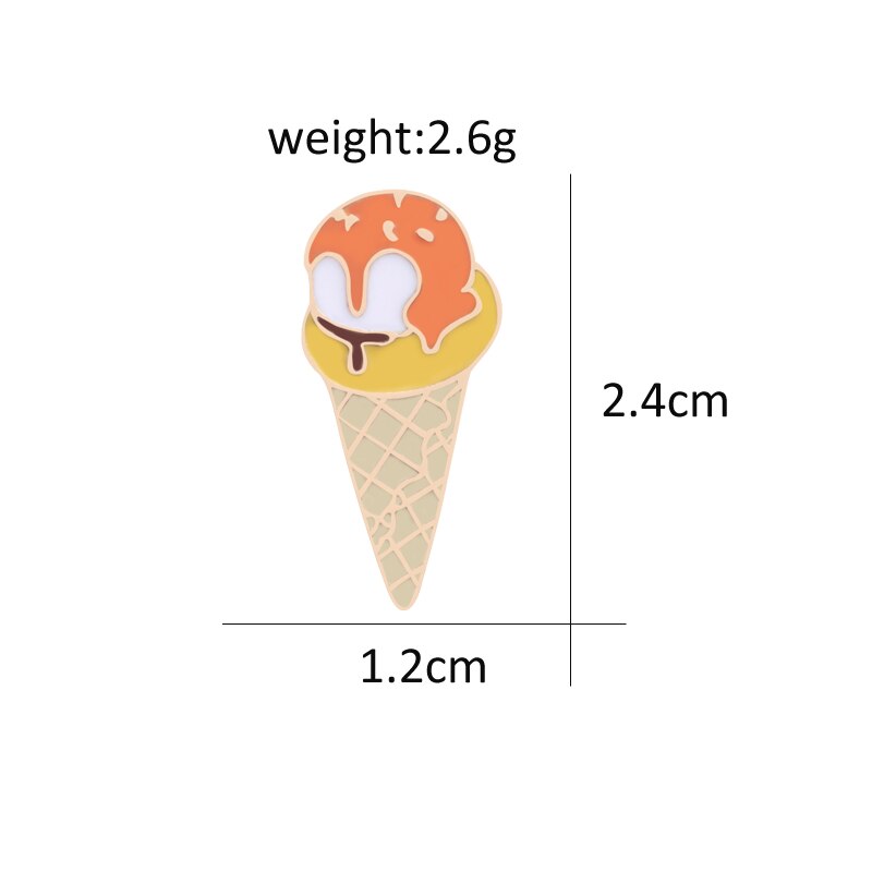 1 stücke Lebensmittel eis Kuchen Nachtisch Karikatur Symbole Rucksack Tasche Broschen Jacken Revers Stifte Metall Abzeichen Mädchen Frauen schmuck: Eis Creme 6