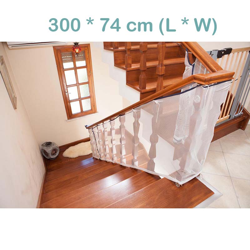 Baby Kinderen Lopen Bescherming Traphekje Kinderen Schaven Trap Veiligheid Netto Balkon Baby Veiligheid Hek Trap Beschermen Netto 200/ 300 cm: 300 X 74 CM