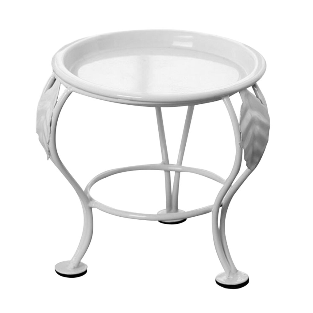 Iron Plant Vase Stand Planter Holder Garden Balcony Decor Metal Flower Pot Flower Vase Rack Candle Holder Shelf Desktop Decor: White