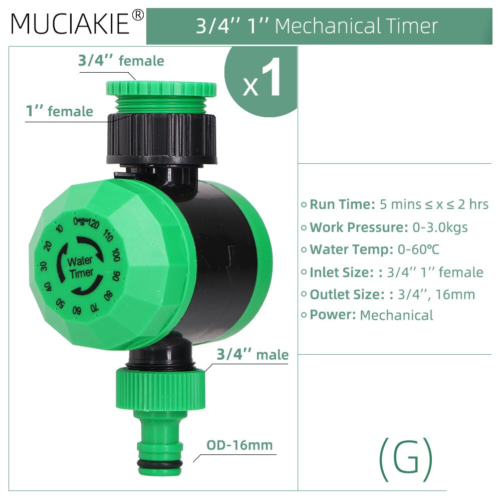 Garden Waterproof Rain Sensor Water Timer Watering Irrigation Controller Automatic Programmable Digital Valve: G