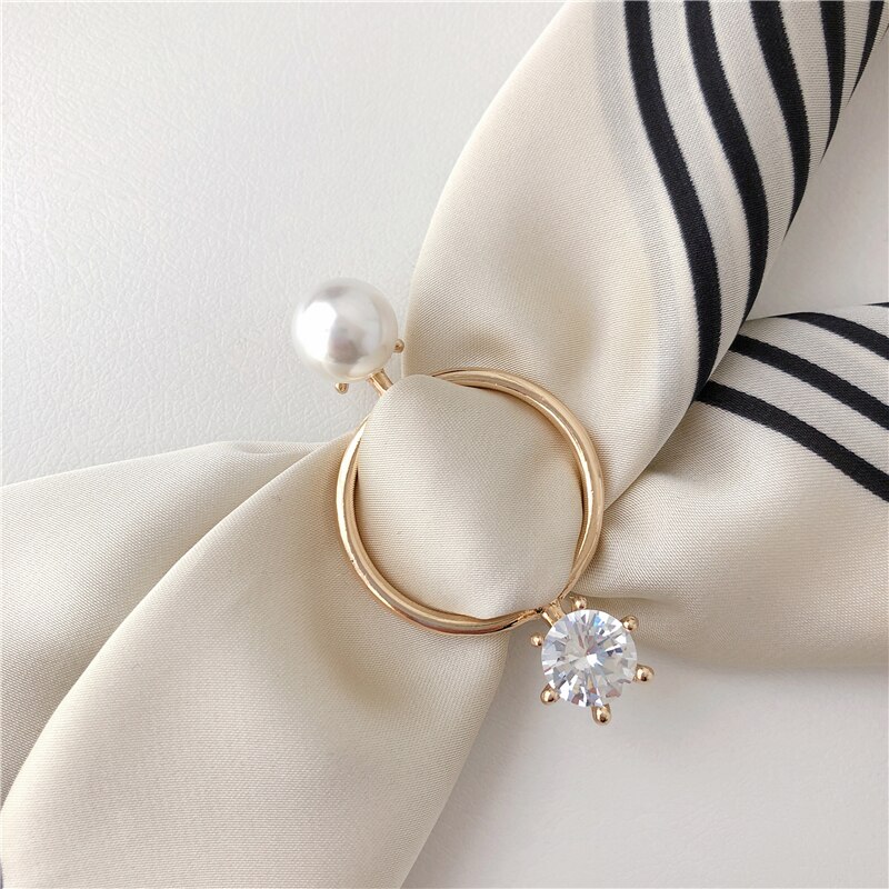 1 Stuks Sjaal Ring Wilde Parel Zijden Sjaal Gesp Kleding Hoek Knoop Vierkante Sjaal Knop Sjaal Accessoires: COLOR 20