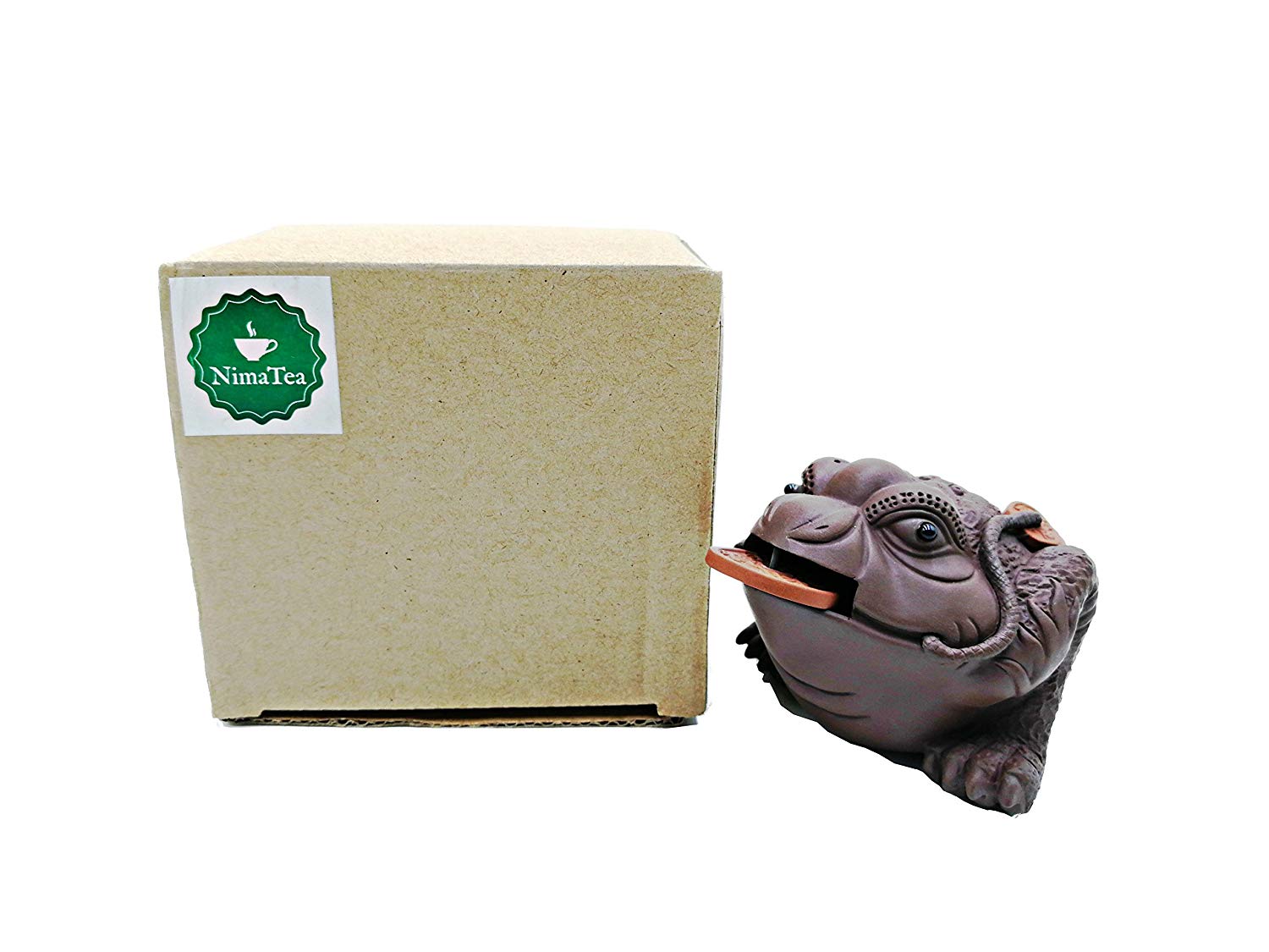 Chinese Tea Pet Zisha Lucky Toad Traditional Handmade Purple Clay Teapet on Kung Fu Tea Tray Kept by Collectors for Prosperity