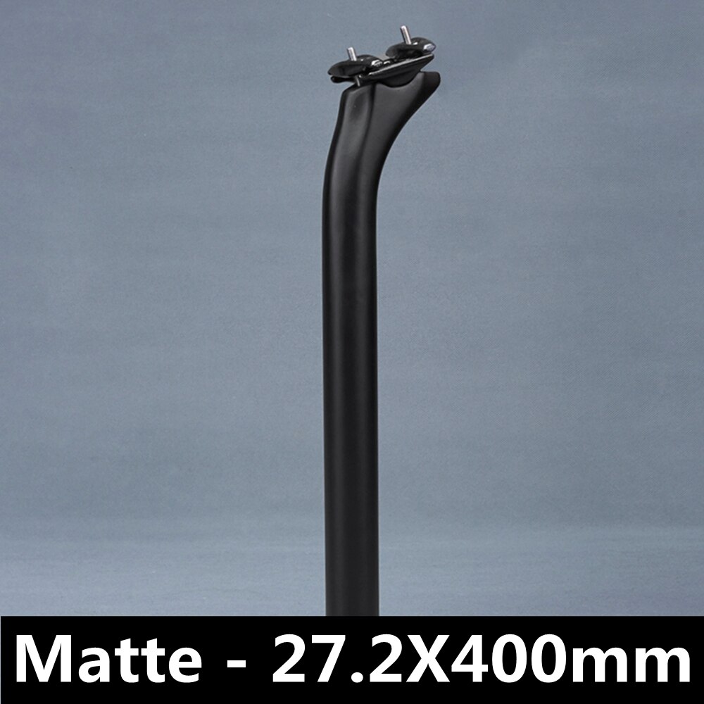 Bicycle Seatpost Offset 25mm Carbon Seat Post MTB Road Bike Seat Tube Diameter 27.2mm 30.8mm 31.6mm Black Glossy Matte: Matt - 27.2X400