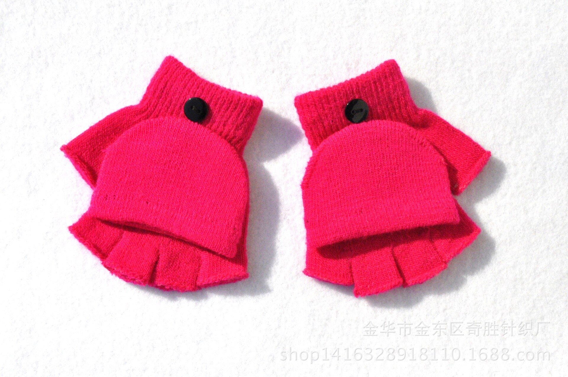 Gants à rabat pour enfants de 4 à 9 ans, mitaines tricotées chaudes d&#39;hiver pour bébés filles et garçons, directe KF196: rosen