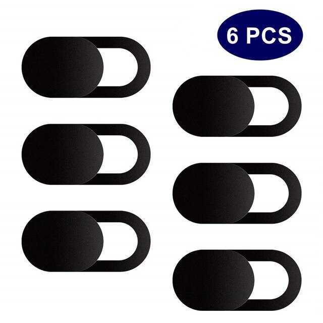 9PCS Universal WebCam Cover Shutter Magnet Slider Plastic Camera Cover For Web Laptop iPad PC Macbook Tablet Privacy Sticker: 6 black